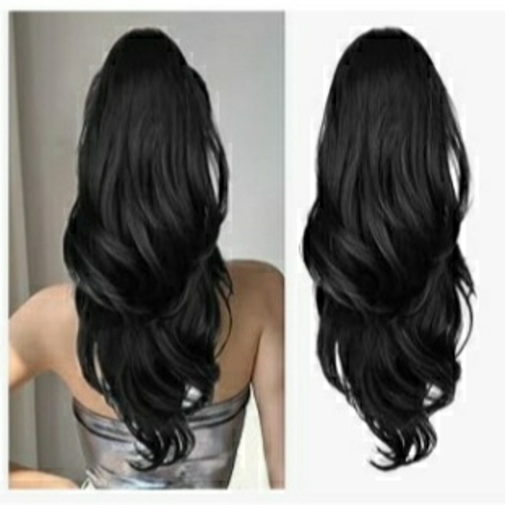 Elegant Black Women's Clip On Ponytail